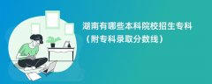 湖南有哪些本科院校招生专科(附专科录取分数线)