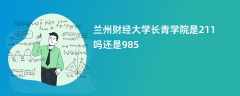 兰州财经大学长青学院是211吗还是985