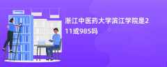 浙江中医药大学滨江学院是211或985吗