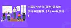 中国矿业大学(徐州)第五轮学科评估结果（2个A+级学科）