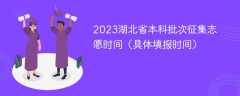 2023湖北省本科批次征集志愿时间（具体填报时间）