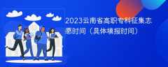 2023云南省高职专科征集志愿时间（具体填报时间）