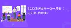 2023重庆高考一分一段表（历史类+物理类）