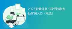 2023安徽信息工程学院教务处官网入口（电话）