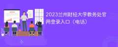 2023兰州财经大学教务处官网登录入口（电话）