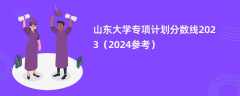 山东大学专项计划分数线2023（2024参考）