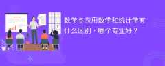 数学与应用数学和统计学有什么区别，哪个专业好？