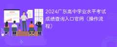 2024广东高中学业水平考试成绩查询入口官网（操作流程）