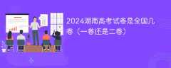 2024湖南高考试卷是全国几卷（一卷还是二卷）