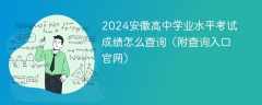 2024安徽高中学业水平考试成绩怎么查询（附查询入口官网）