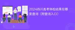 2024四川高考体检结果在哪里查询（附查询入口）