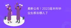 最新公布！2023届本科毕业生都去哪儿了