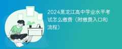 2024黑龙江高中学业水平考试怎么缴费（附缴费入口和流程）