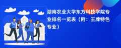湖南农业大学东方科技学院专业排名一览表2024（附：王牌特色专业）