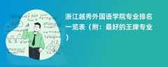 浙江越秀外国语学院专业排名一览表2024（附：最好的王牌专业）