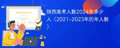 陕西高考人数2024年多少人（2021-2023年历年人数）