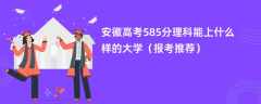 2024安徽高考585分理科能上什么样的大学（报考推荐）