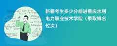 2024新疆考生多少分能进重庆水利电力职业技术学院（录取排名位次）