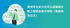 2024贵州考生多少分可以进福建生物工程职业技术学院（录取排名位次）