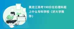 2024黑龙江高考190分左右理科能上什么专科学校（好大学推荐）