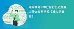 2024湖南高考320分左右历史类能上什么专科学校（好大学推荐）