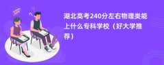 2024湖北高考240分左右物理类能上什么专科学校（好大学推荐）