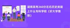 2024湖南高考260分左右历史类能上什么专科学校（好大学推荐）