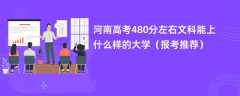 2024河南高考480分左右文科能上什么样的大学（报考推荐）