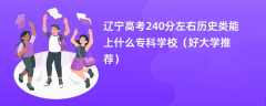 2024辽宁高考240分左右历史类能上什么专科学校（好大学推荐）