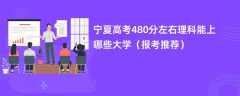 2024宁夏高考480分左右理科能上哪些大学（报考推荐）