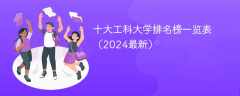 十大工科大学排名榜一览表（2024最新）