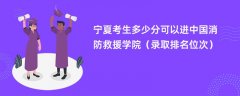 2024宁夏考生多少分可以进中国消防救援学院(录取排名位次)