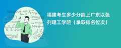 2024福建考生多少分能上广东以色列理工学院（录取排名位次）