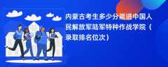 2024内蒙古考生多少分能进中国人民解放军陆军特种作战学院（录取排名位次）