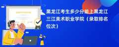 2024黑龙江考生多少分能上黑龙江三江美术职业学院（录取排名位次）