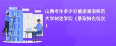 2024山西考生多少分能进湖南师范大学树达学院(录取排名位次)
