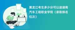 2024黑龙江考生多少分可以进湖南汽车工程职业学院（录取排名位次）