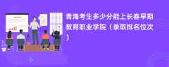 2024青海考生多少分能上长春早期教育职业学院（录取排名位次）