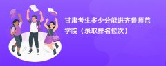 2024甘肃考生多少分能进齐鲁师范学院(录取排名位次)