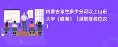 2024内蒙古考生多少分可以上山东大学（威海）（录取排名位次）