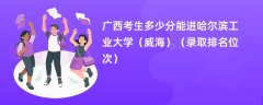 2024广西考生多少分能进哈尔滨工业大学（威海）（录取排名位次）