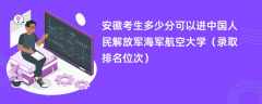 2024安徽考生多少分可以进中国人民解放军海军航空大学（录取排名位次）