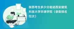 2024陕西考生多少分能进西安建筑科技大学华清学院（录取排名位次）