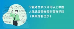 2024宁夏考生多少分可以上中国人民武装警察部队警官学院(录取排名位次)