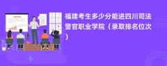 2024福建考生多少分能进四川司法警官职业学院（录取排名位次）