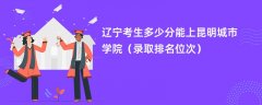 2024辽宁考生多少分能上昆明城市学院（录取排名位次）