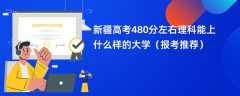 2024新疆高考480分左右理科能上什么样的大学（报考推荐）