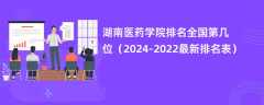 湖南医药学院排名全国第几位（2024-2022最新排名表）