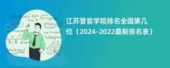 江苏警官学院排名全国第几位（2024-2022最新排名表）