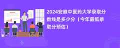 2024安徽中医药大学录取分数线是多少分（今年最低录取分预估）